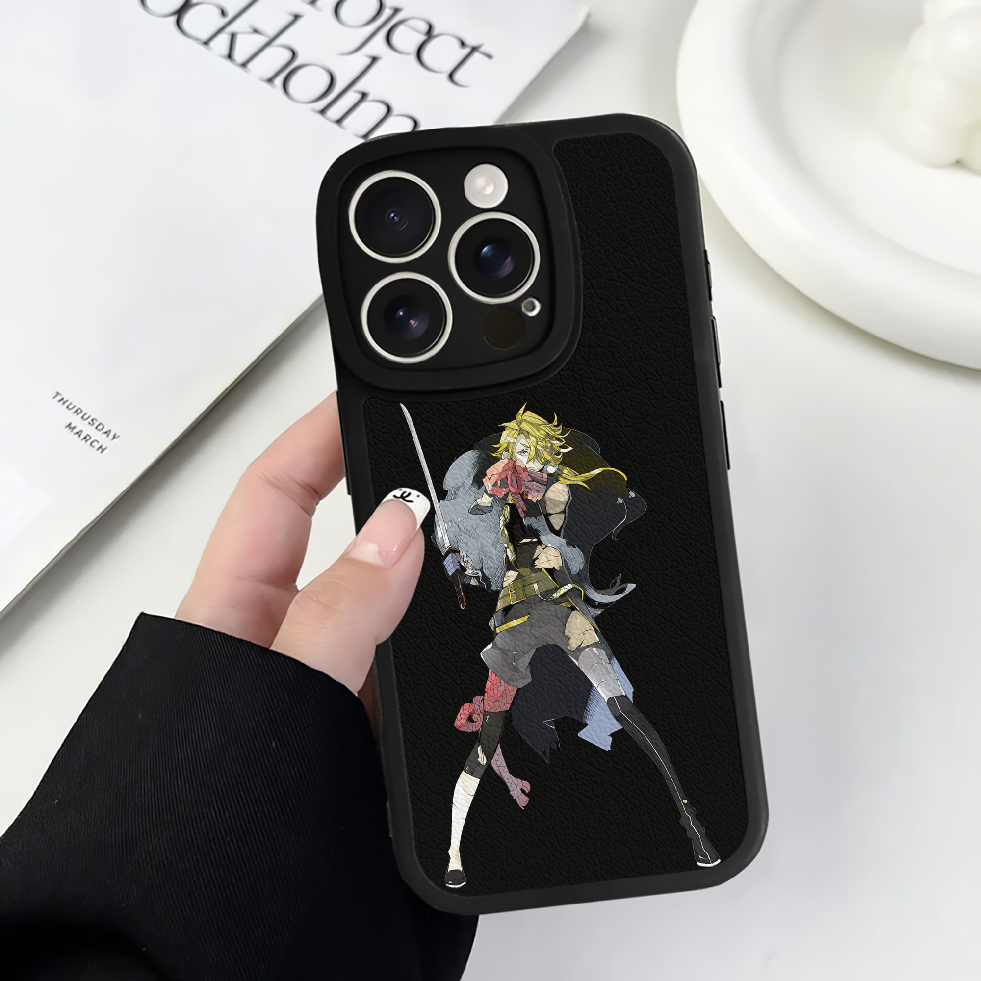 （画像用） 刀剣乱舞 Touken Ranbu 【iPhone 16シリーズ対応】シリコンスマホケース（レザー調） 材質：シリコン